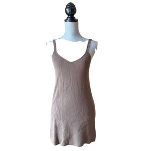 Ribbed Knit Slip Dress in Forest Green